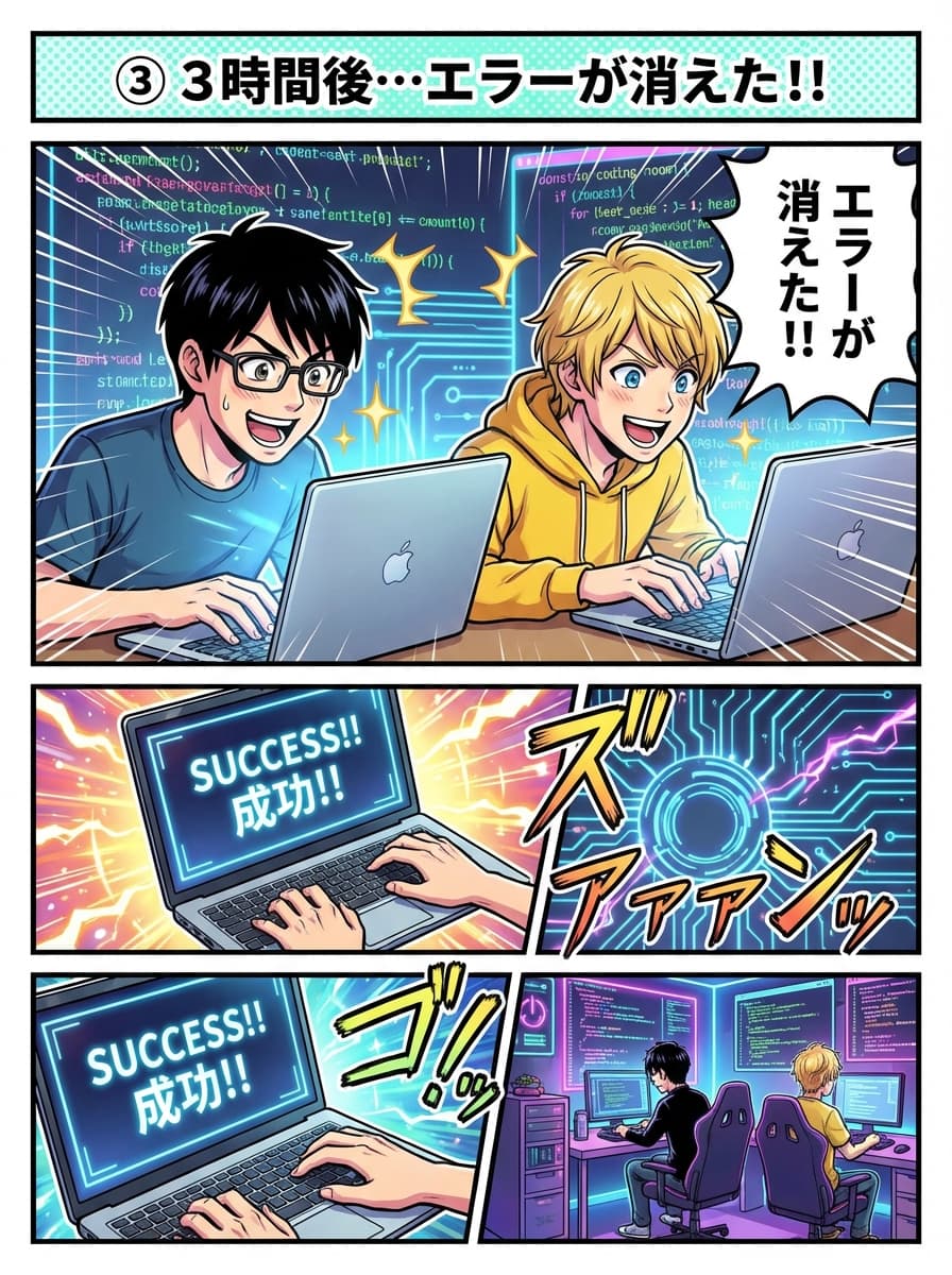 ③3時間後…エラーが消えた!!