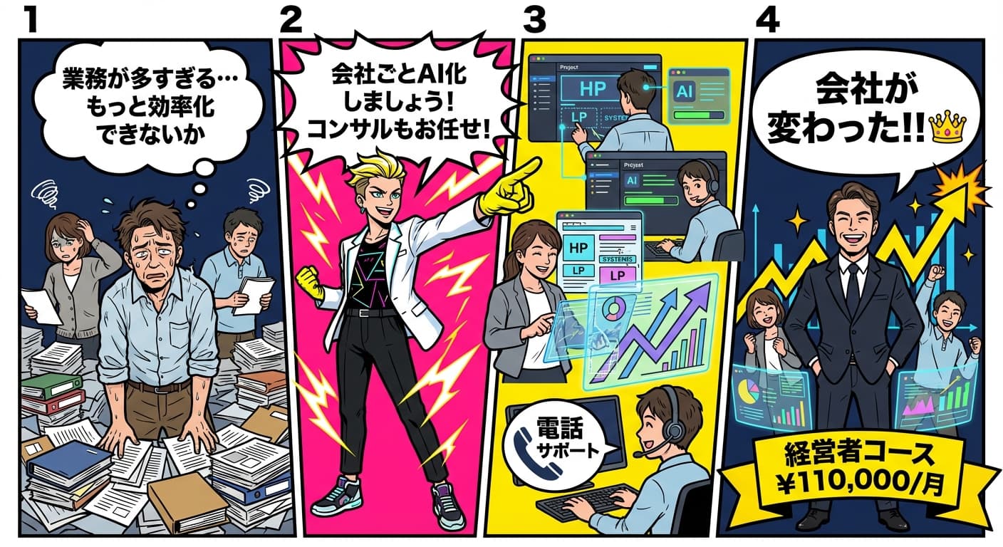 経営者コースプラン 4コマ漫画